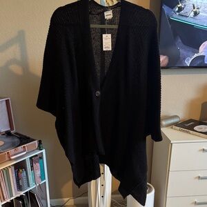 Sonoma Black Poncho Sweater